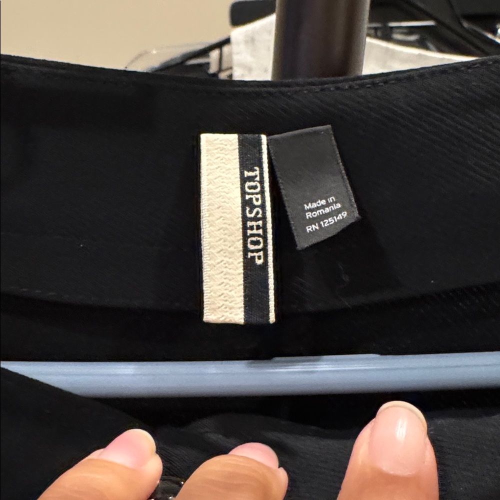 Topshop Black Wide Leg Women's Pants - Picture 2 of 3
